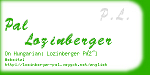pal lozinberger business card
